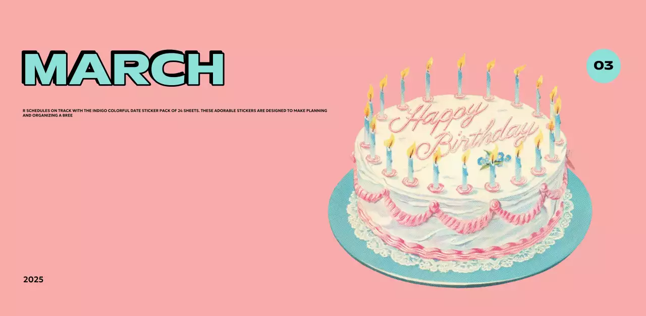 Colorful calendars with a variety of retro illustrations