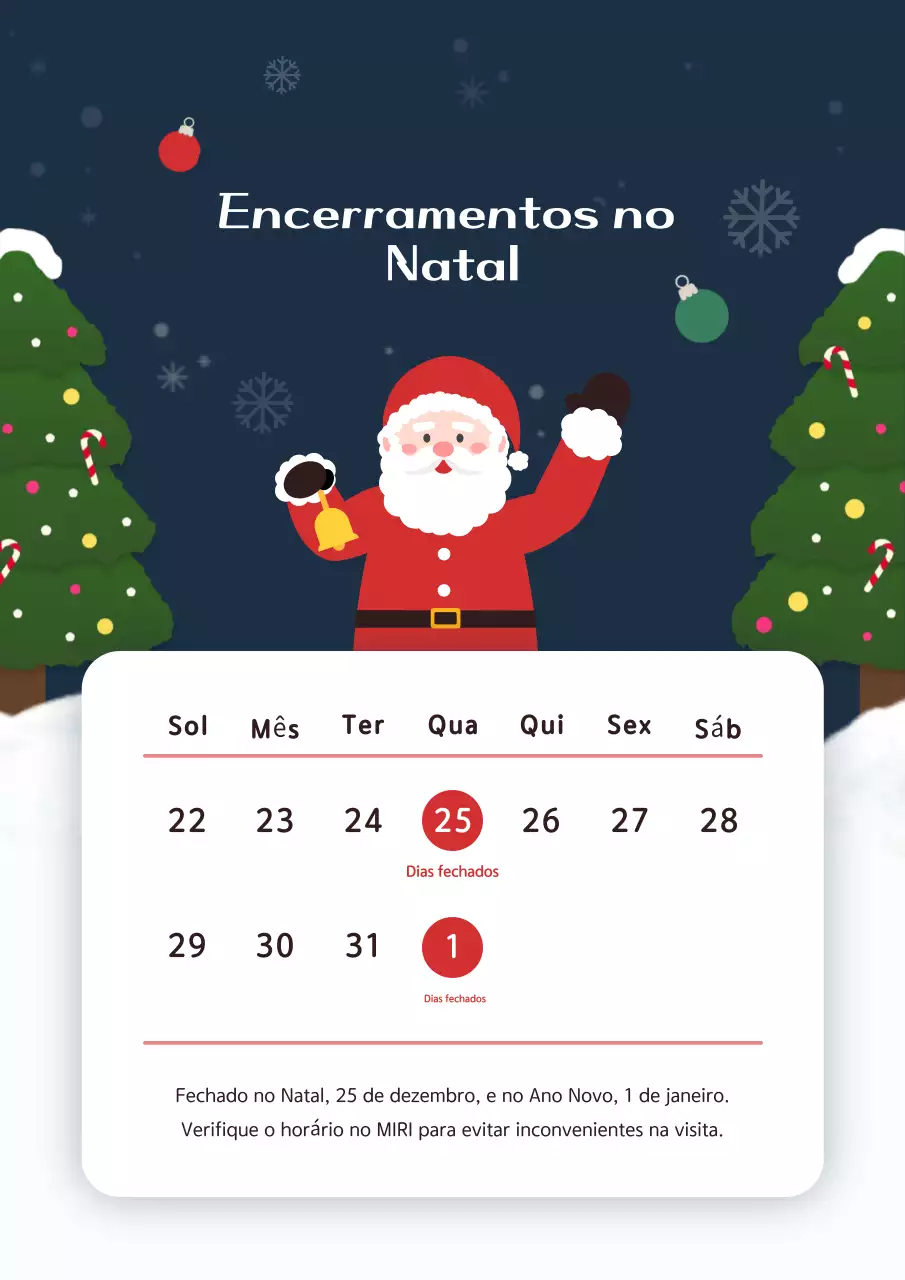 Aviso de fecho de férias simples azul-marinho