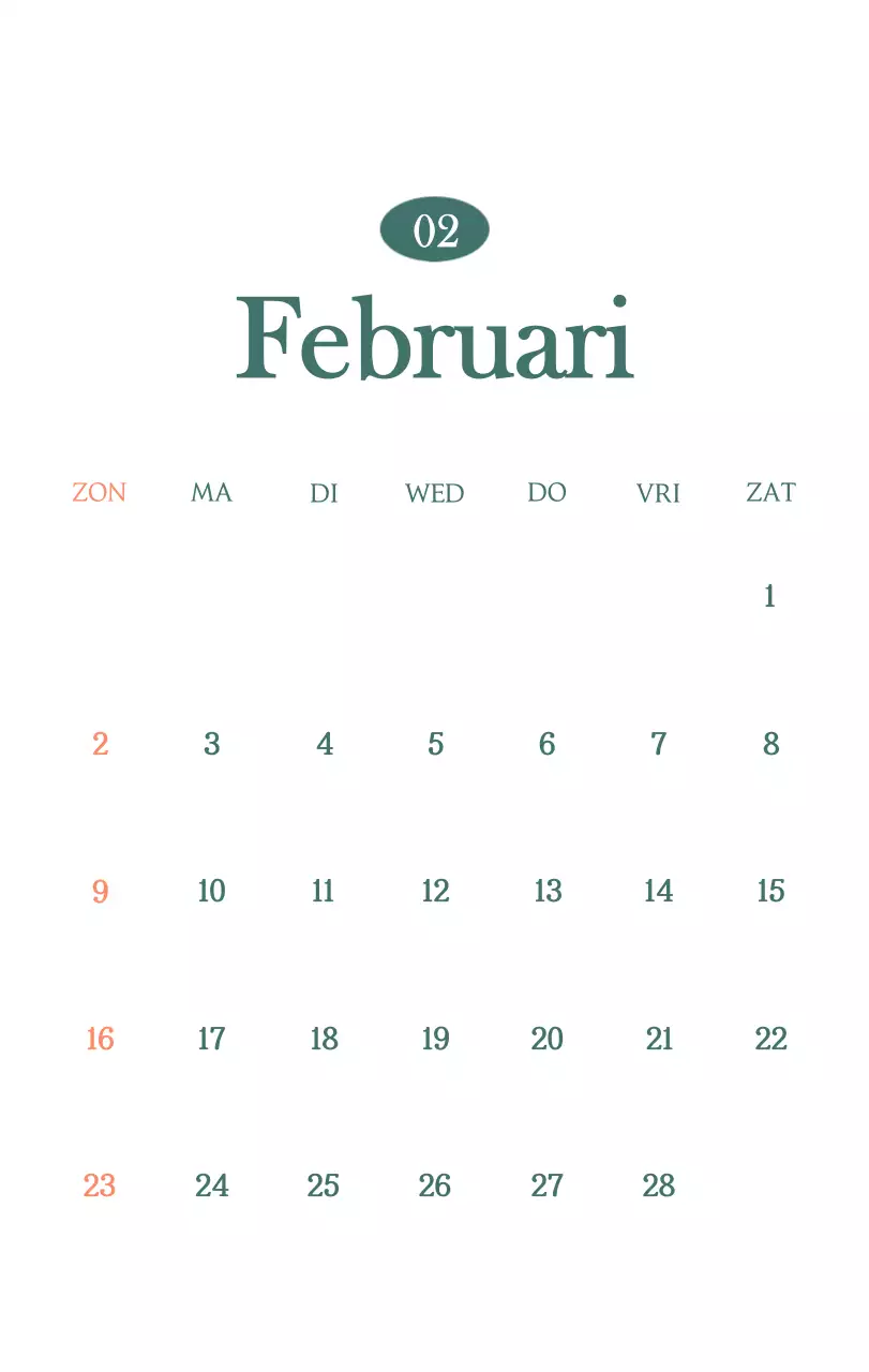 Een moderne cafékalender met aanbevelingen voor de drank van de maand