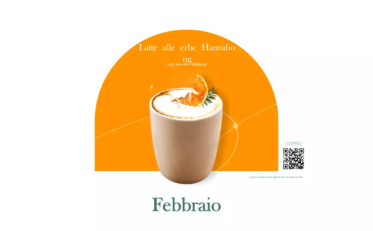 Un moderno calendario dei caffè con i consigli per la bevanda del mese