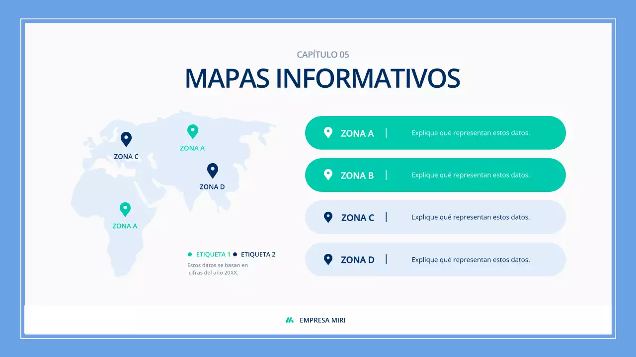 material infográfico moderno azul