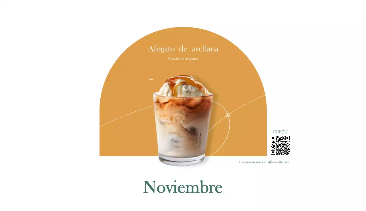 Un moderno calendario de cafeterías con recomendaciones para la bebida del mes