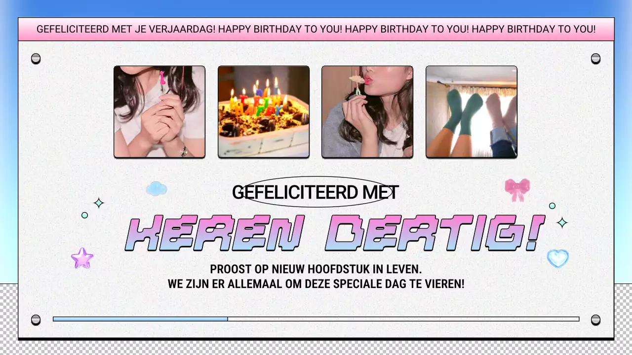 paars retro verjaardagsontwerp