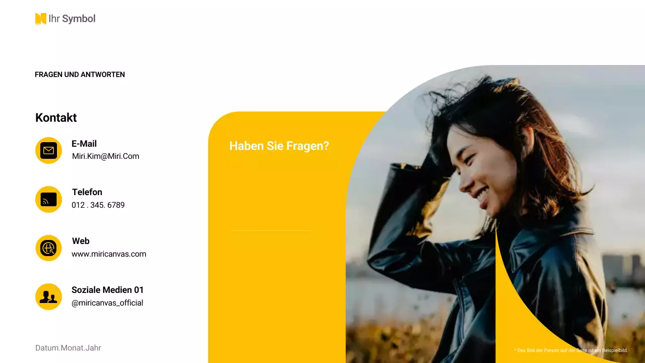 gelbes Basis-Layout für die Selbstdarstellung