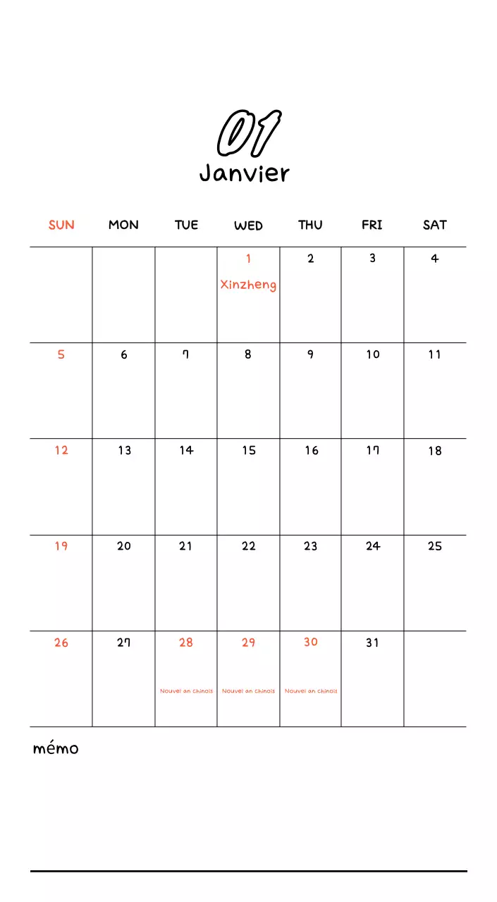 Calendrier photo mignon