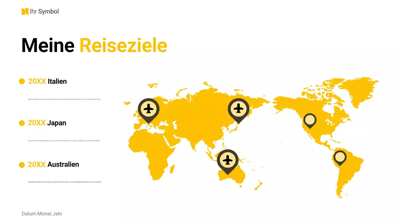 gelbes Basis-Layout für die Selbstdarstellung