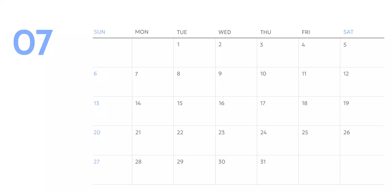 Photo goal tracker calendar with a splash of blue