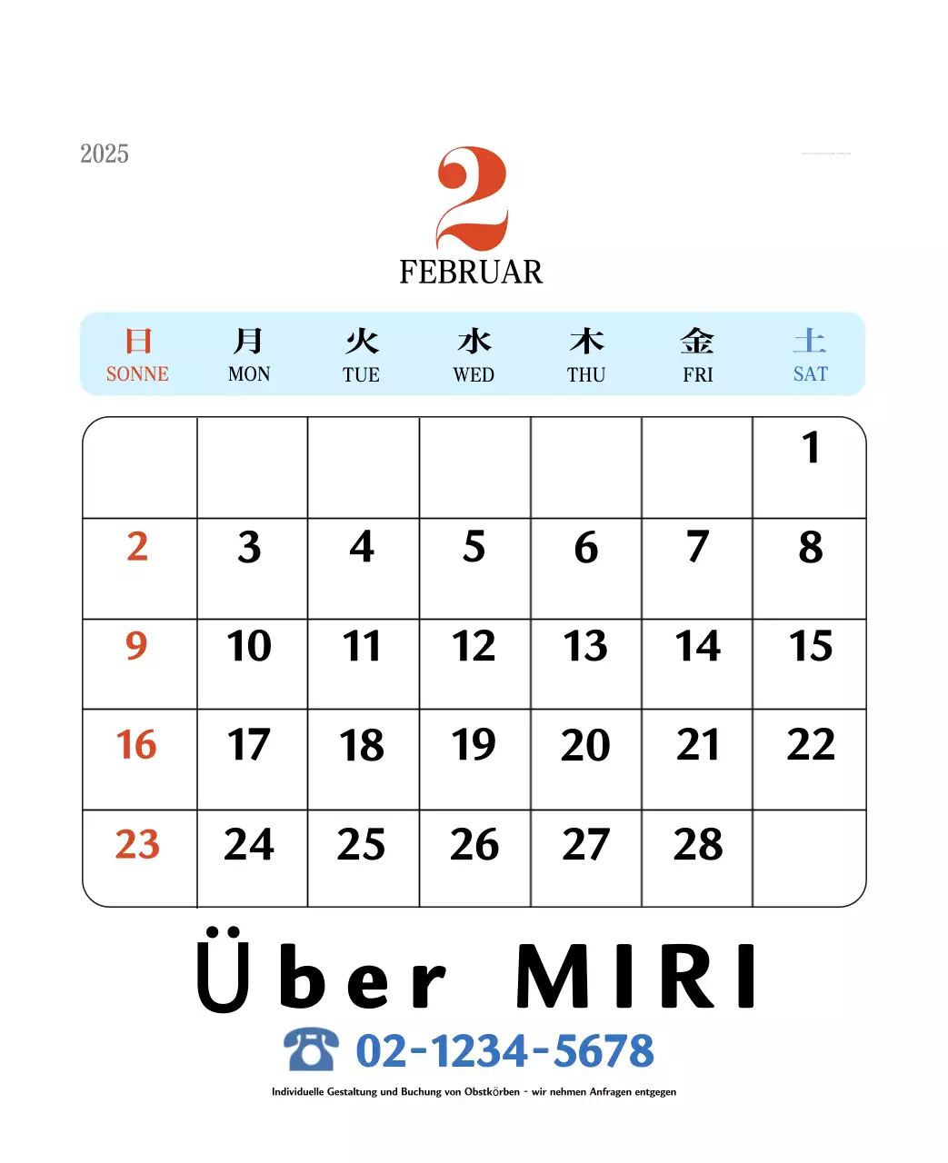 Retro-Konzept Erinnerungskalender in rot