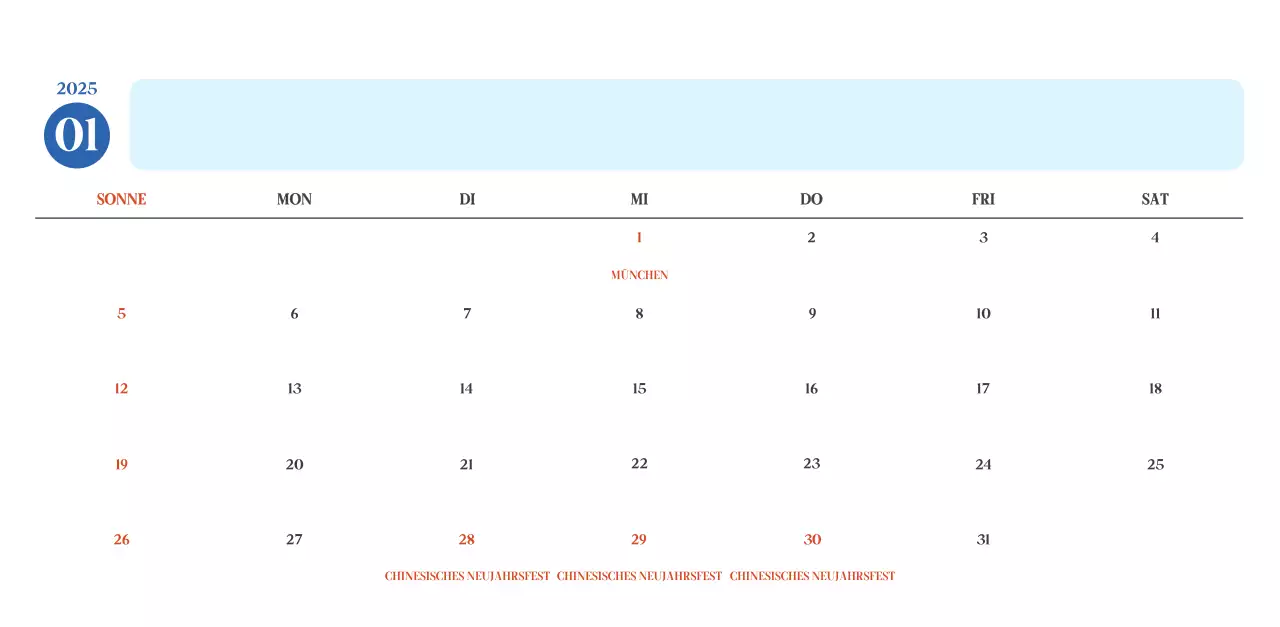 Blauer moderner Krankenhauskalender