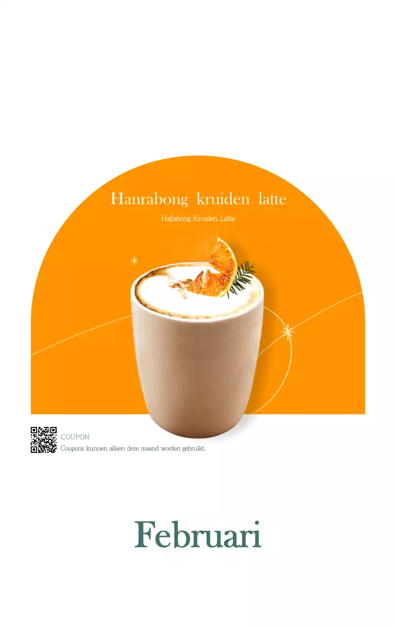 Een moderne cafékalender met aanbevelingen voor de drank van de maand