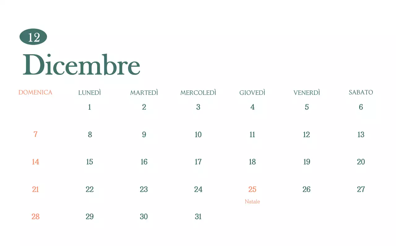 Un moderno calendario dei caffè con i consigli per la bevanda del mese