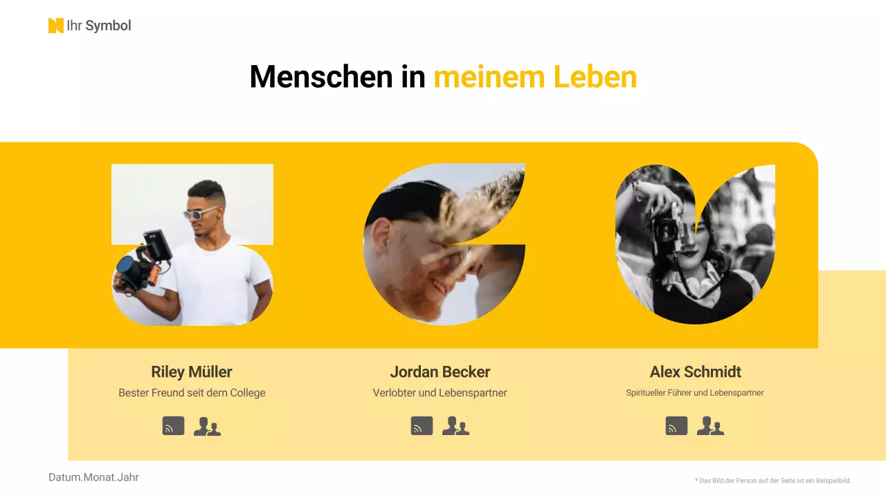gelbes Basis-Layout für die Selbstdarstellung