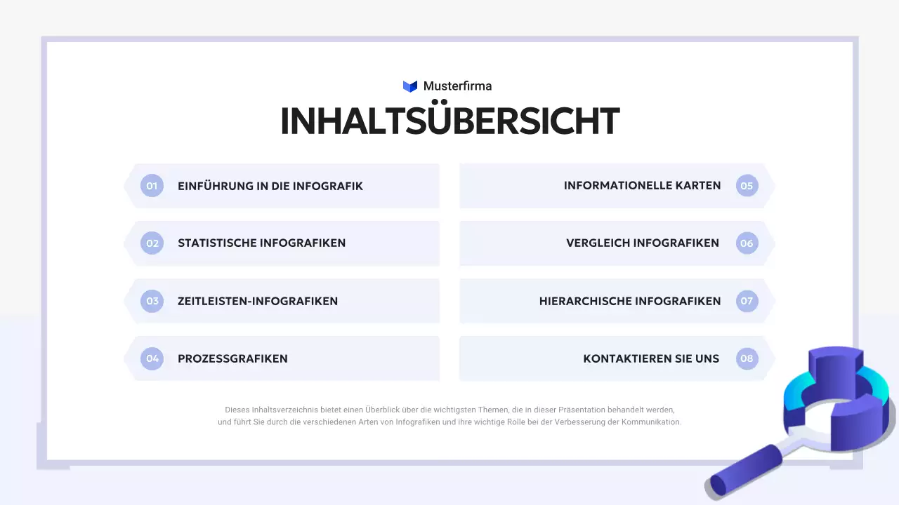 blaue moderne Infografik Bericht