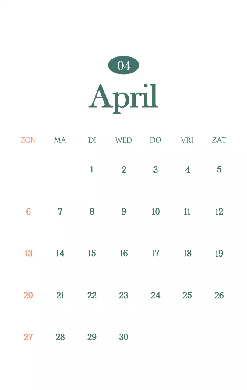 Een moderne cafékalender met aanbevelingen voor de drank van de maand