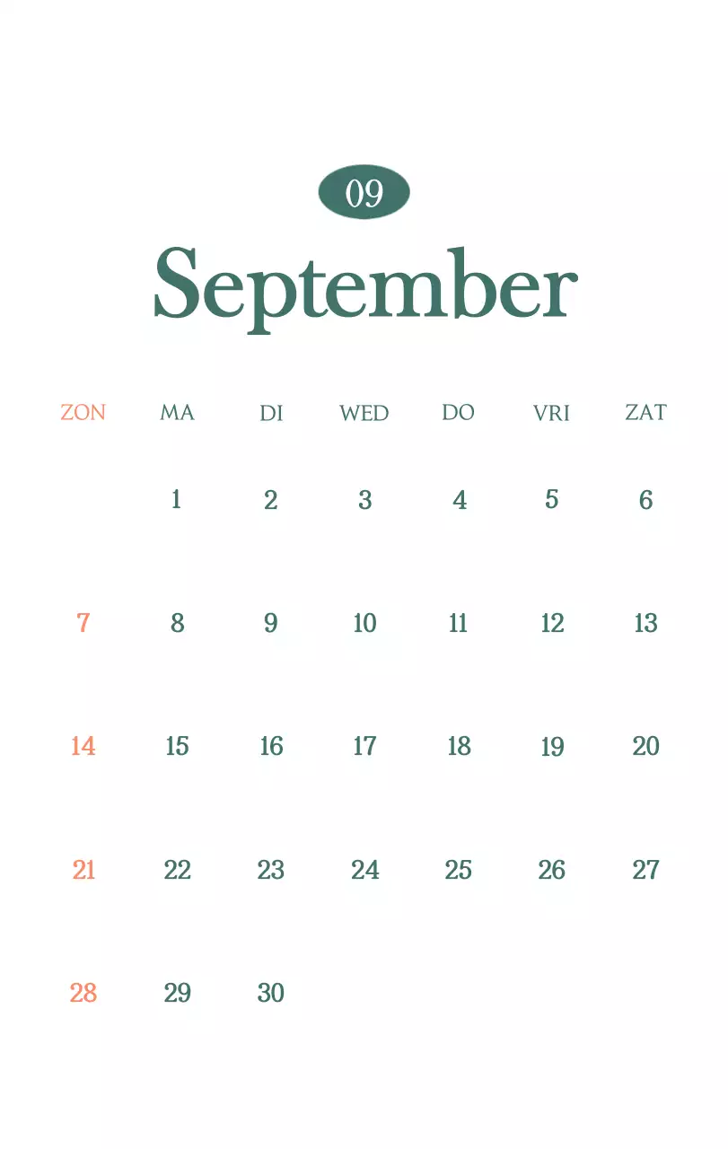 Een moderne cafékalender met aanbevelingen voor de drank van de maand