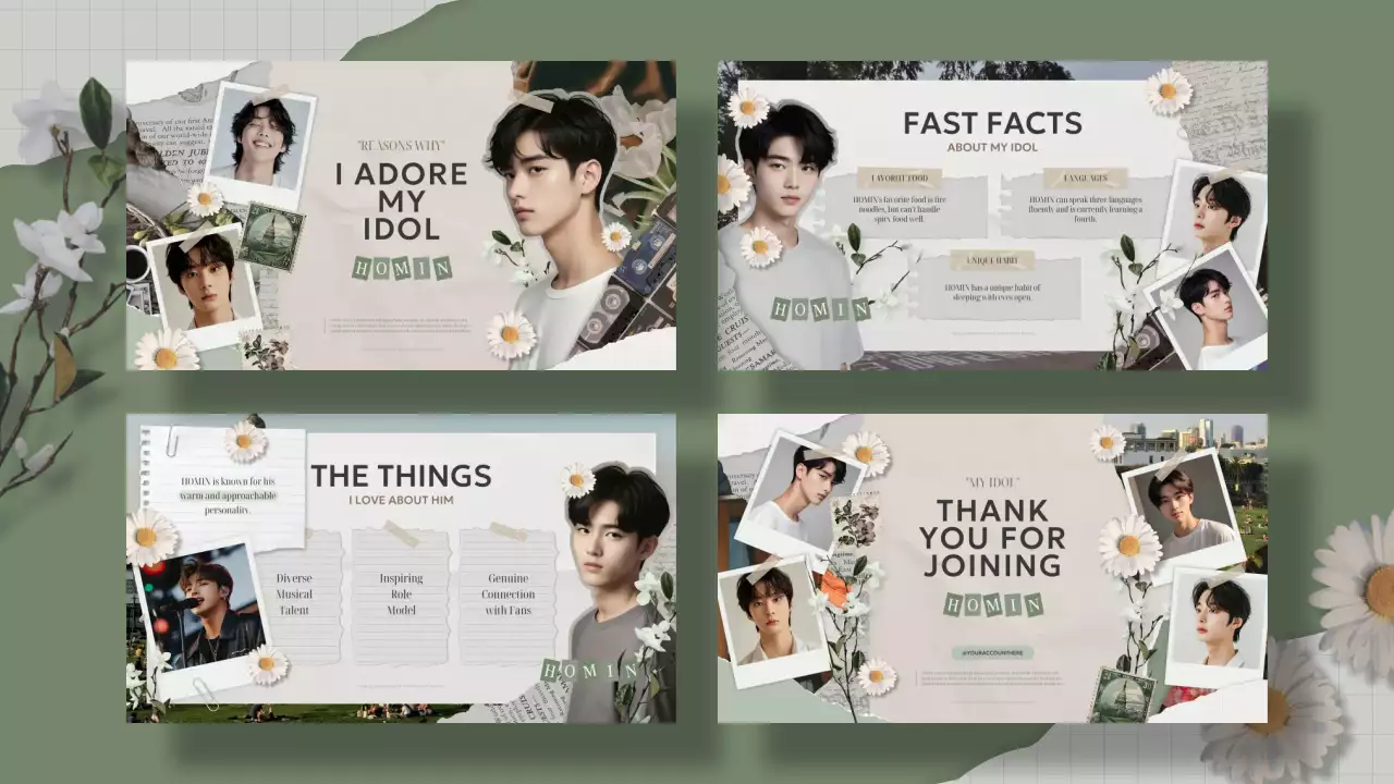 beige vintage idool fandom ontwerp