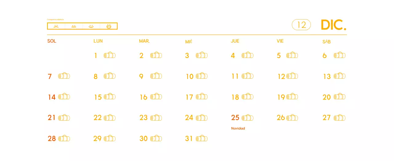 Calendario promocional de yoga minimalista naranja