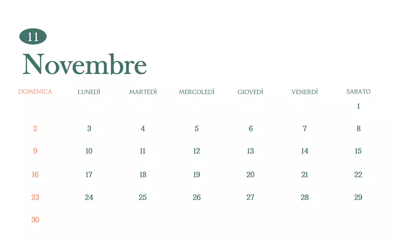 Un moderno calendario dei caffè con i consigli per la bevanda del mese