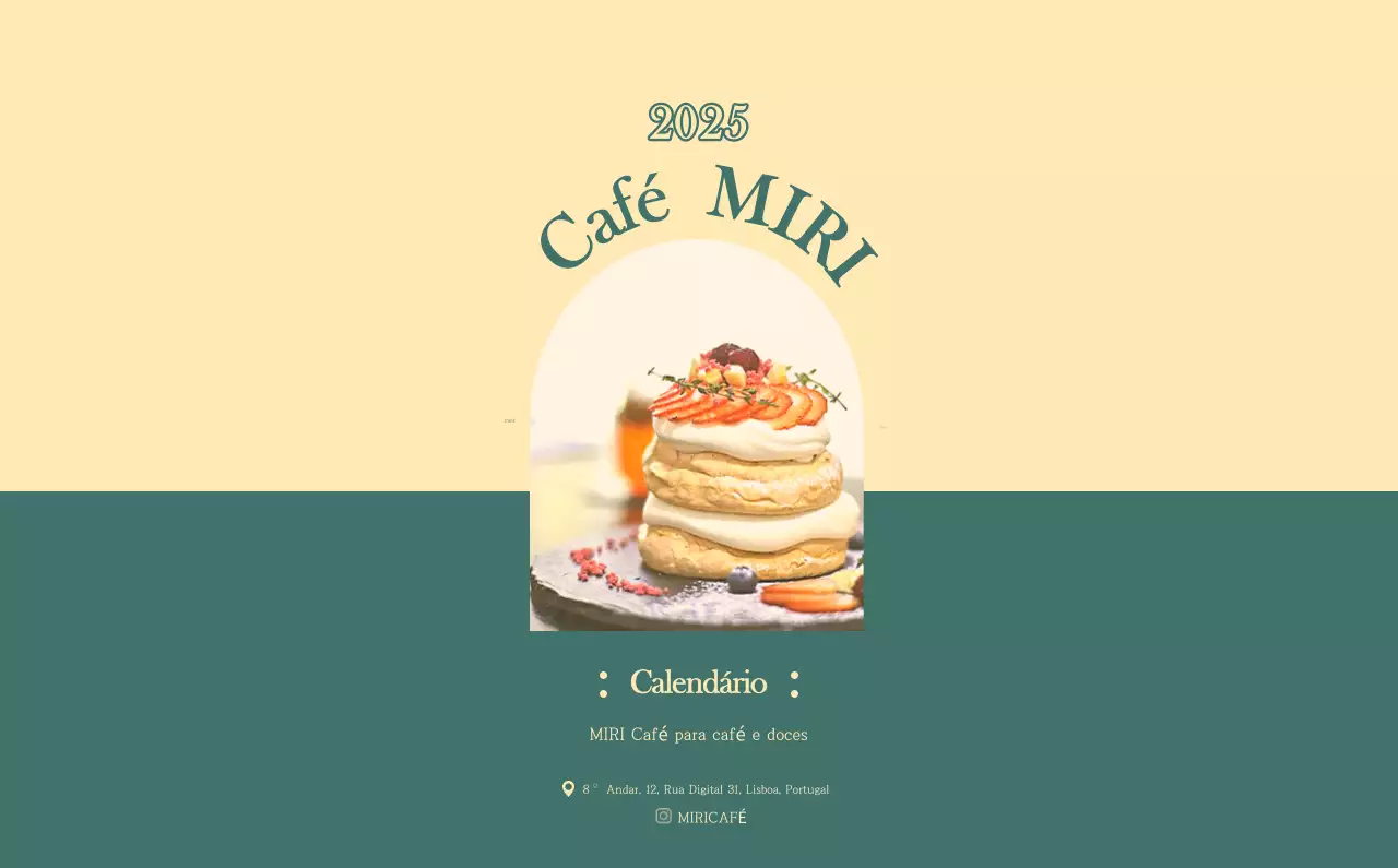 Um calendário moderno de cafés com recomendações da bebida do mês