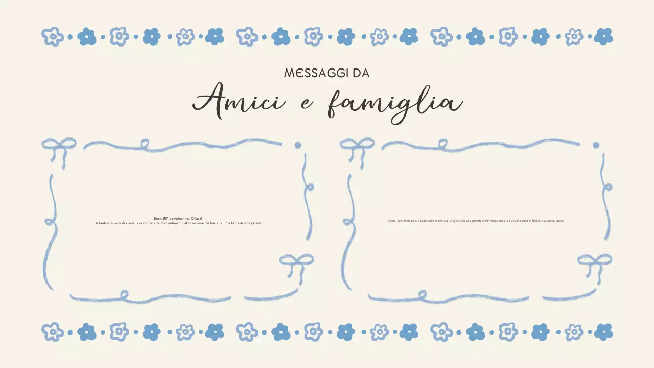 evento di compleanno floreale blu