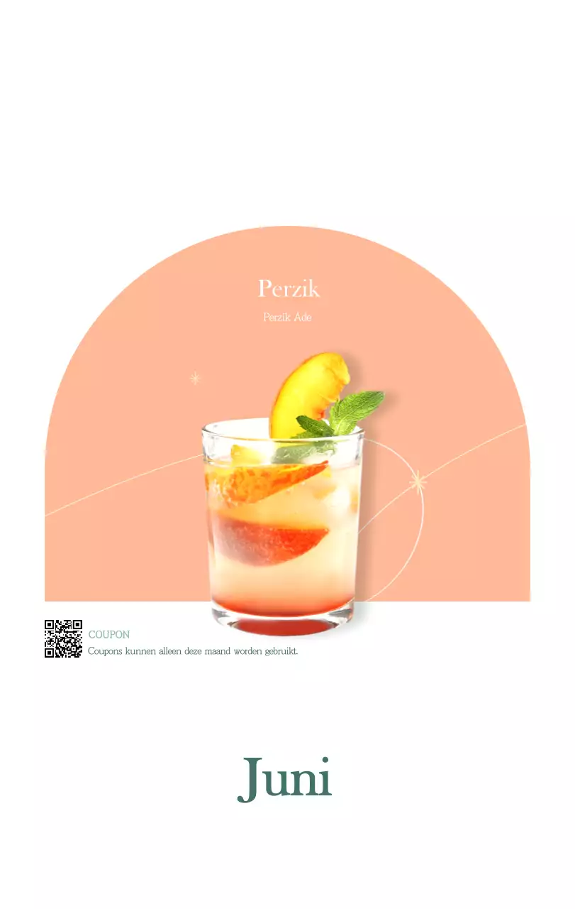 Een moderne cafékalender met aanbevelingen voor de drank van de maand