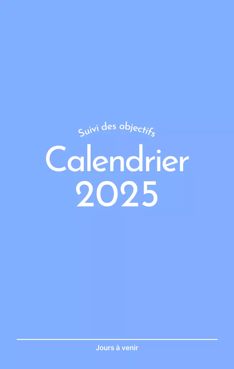 Calendrier photo de suivi des objectifs avec une touche de bleu