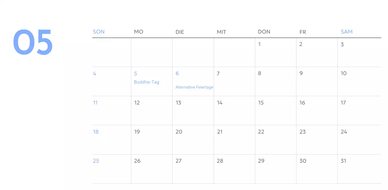 Foto-Zielverfolgungskalender mit einem Hauch von Blau