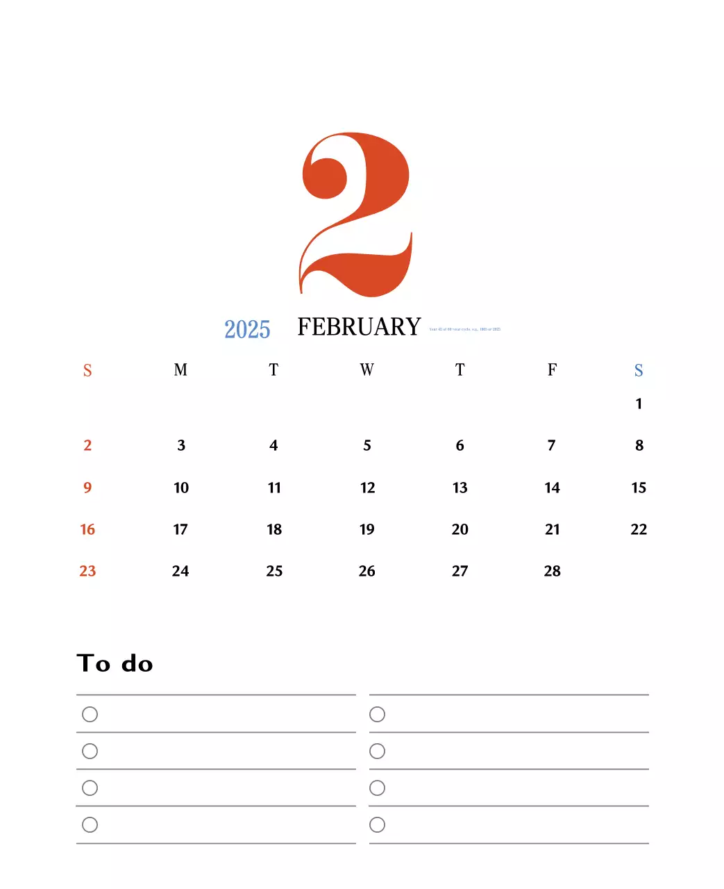 Kalender memori berkonsep retro berwarna merah