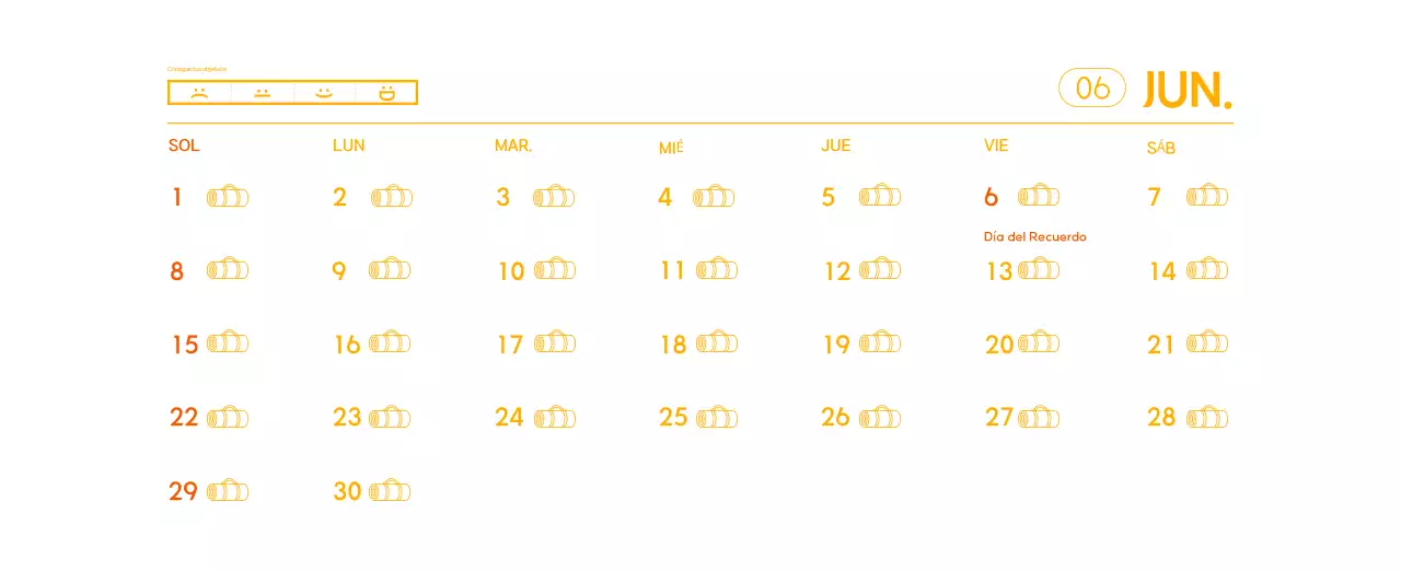 Calendario promocional de yoga minimalista naranja