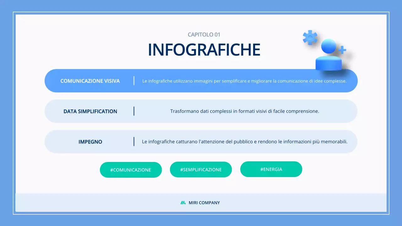 materiale infografico blu moderno