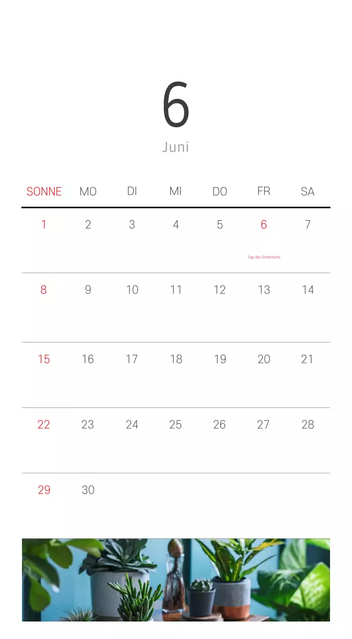 Weißer sauberer botanischer Naturkalender