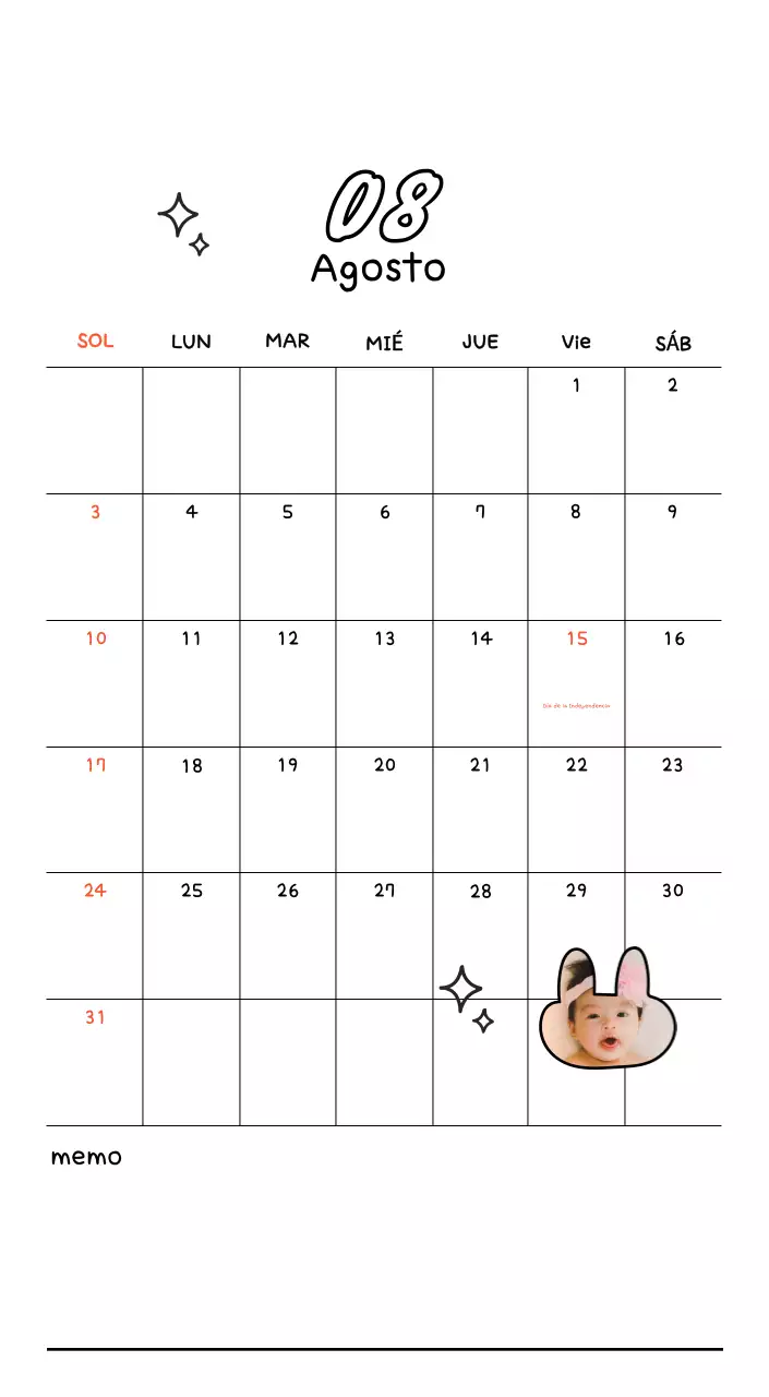 Bonito calendario con fotos