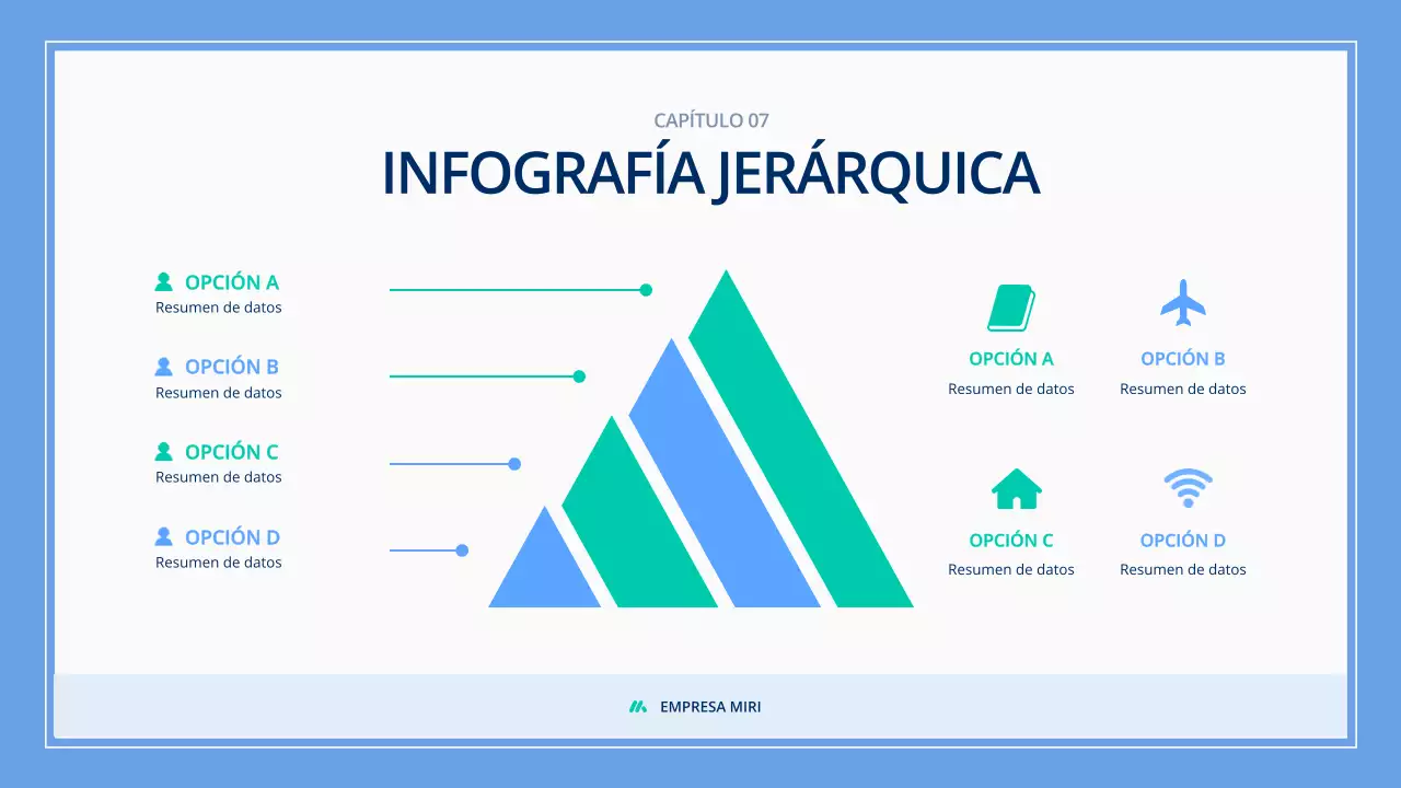 material infográfico moderno azul