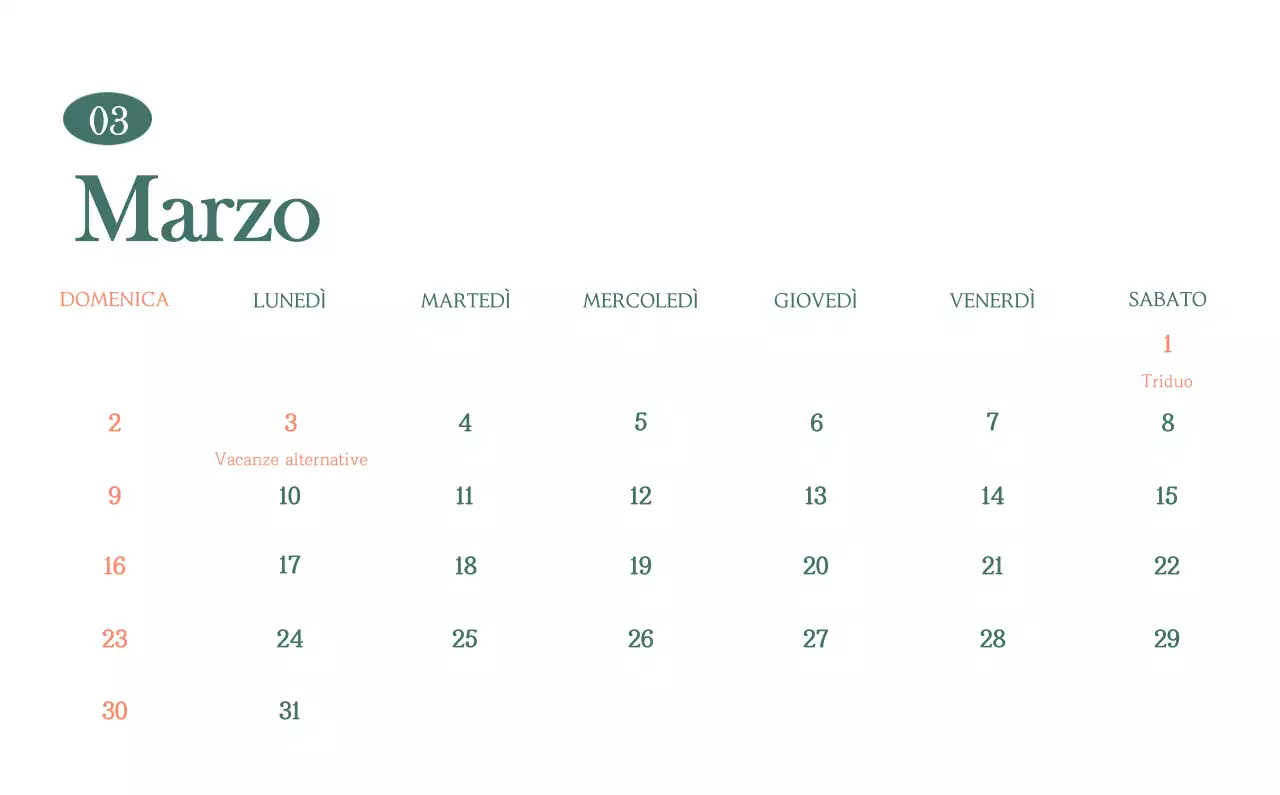 Un moderno calendario dei caffè con i consigli per la bevanda del mese