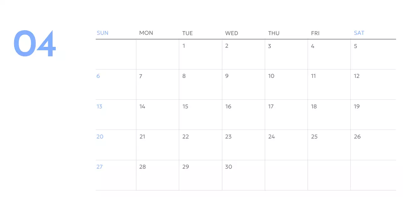 Photo goal tracker calendar with a splash of blue