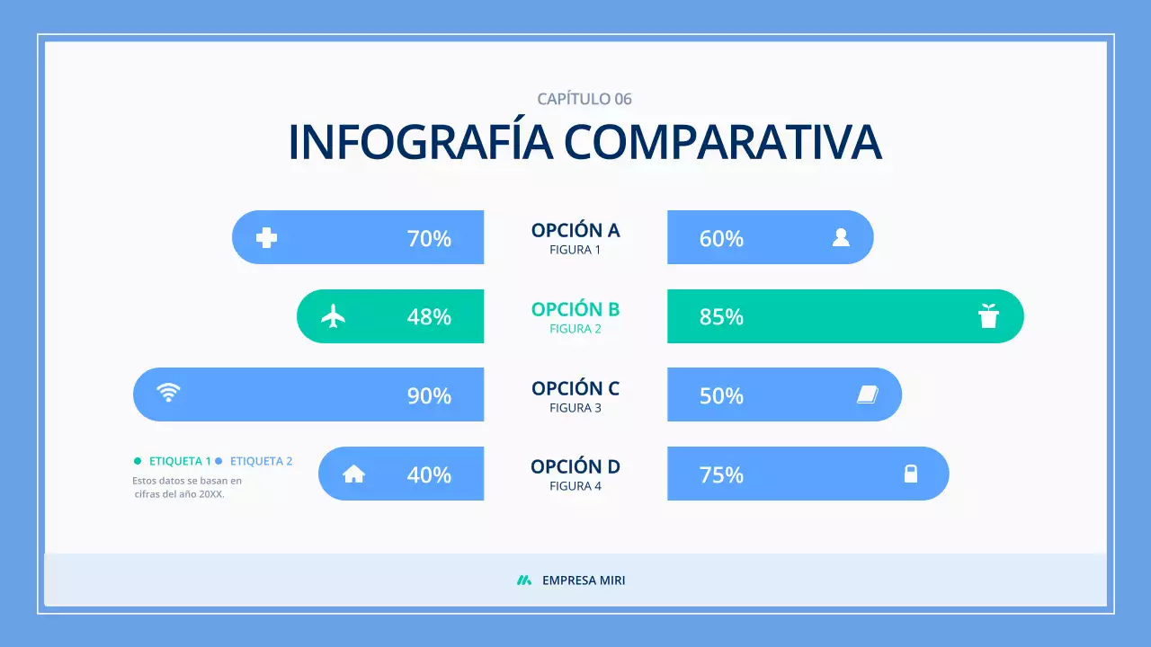 material infográfico moderno azul