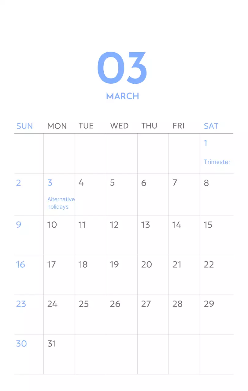 Kalender pelacak sasaran foto dengan percikan warna biru