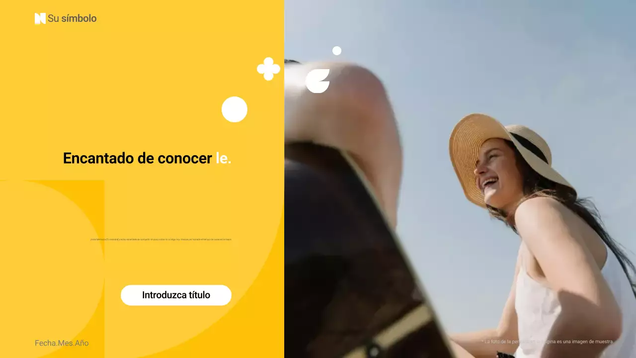 diseño básico amarillo de autopresentación