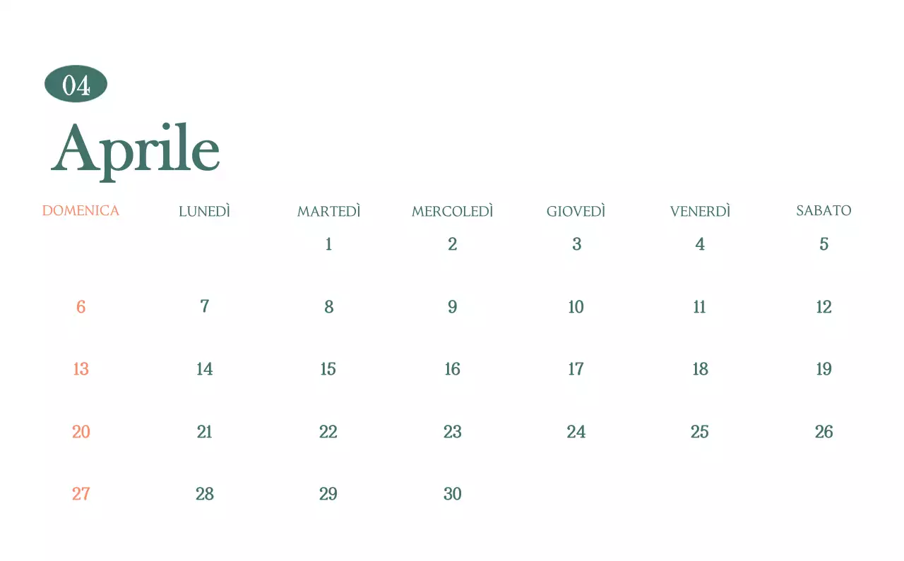 Un moderno calendario dei caffè con i consigli per la bevanda del mese