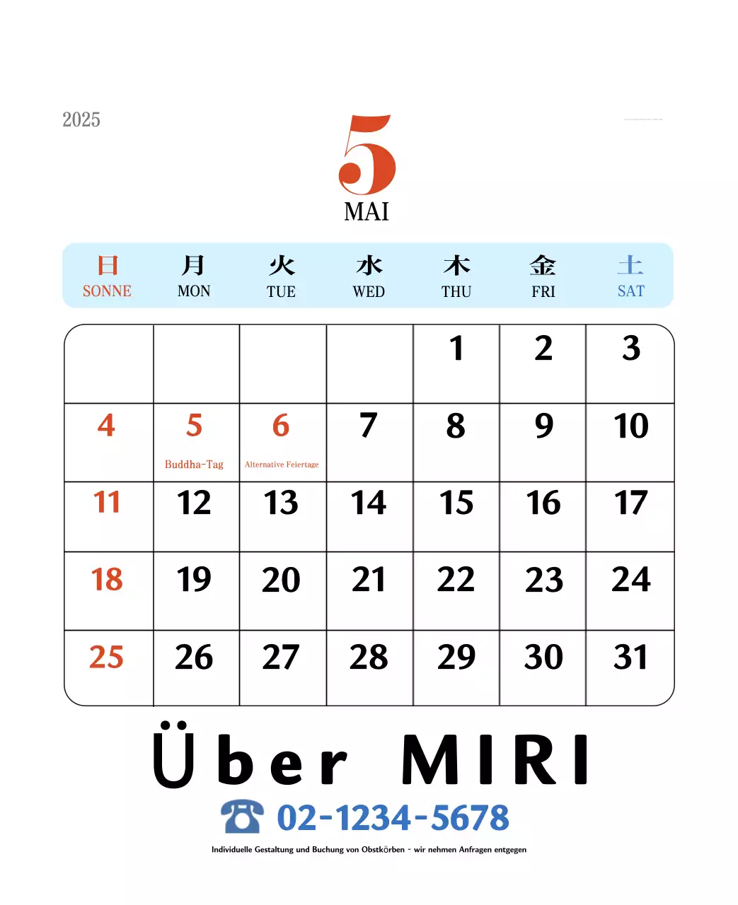 Retro-Konzept Erinnerungskalender in rot