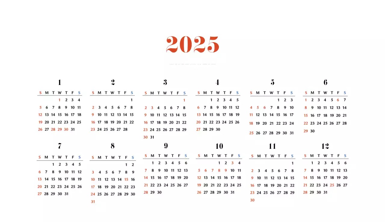 Kalender memori berkonsep retro berwarna merah