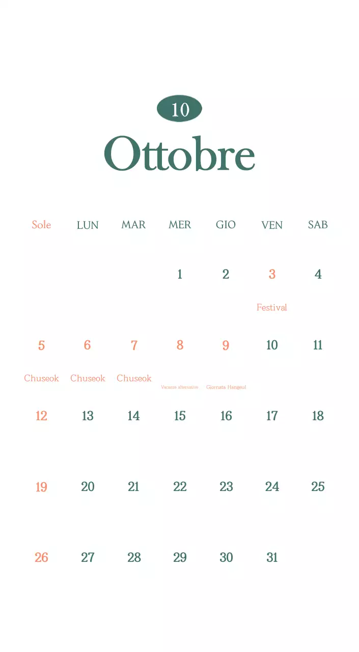 Un moderno calendario dei caffè con i consigli per la bevanda del mese