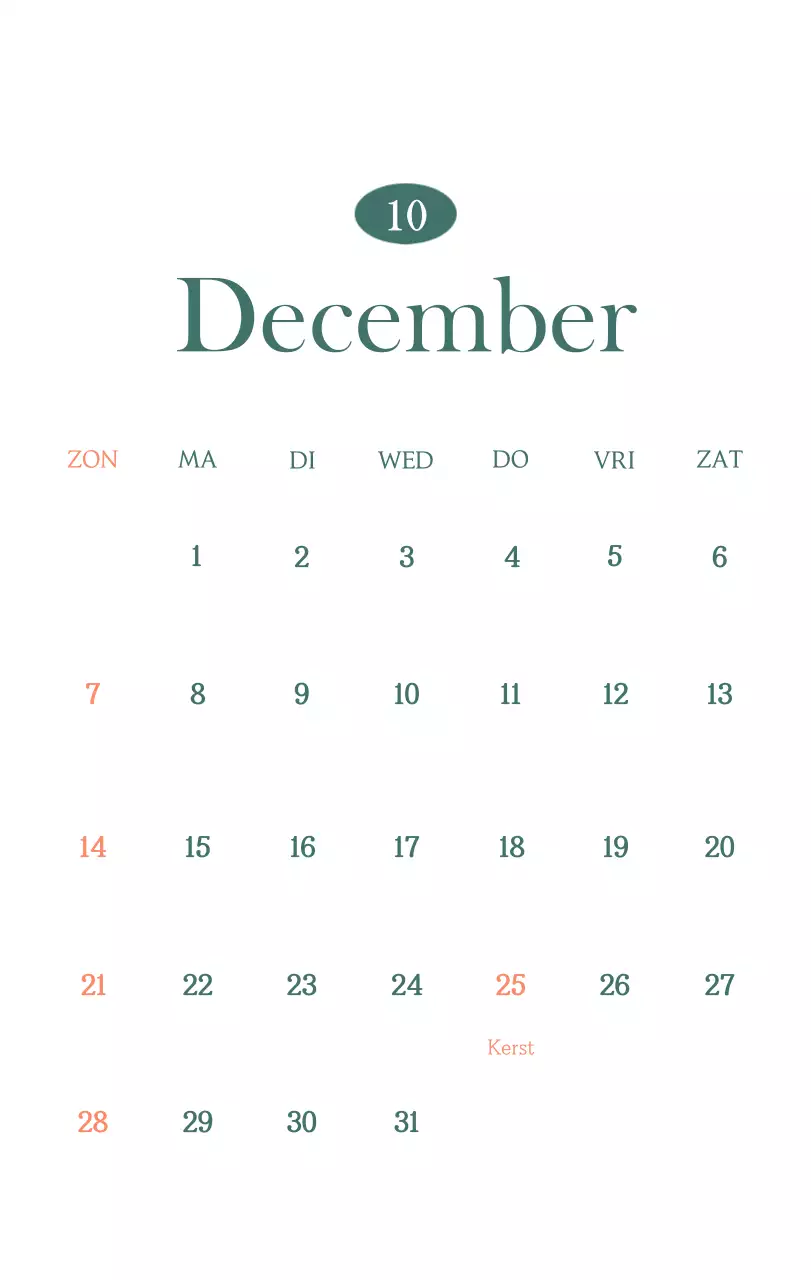 Een moderne cafékalender met aanbevelingen voor de drank van de maand