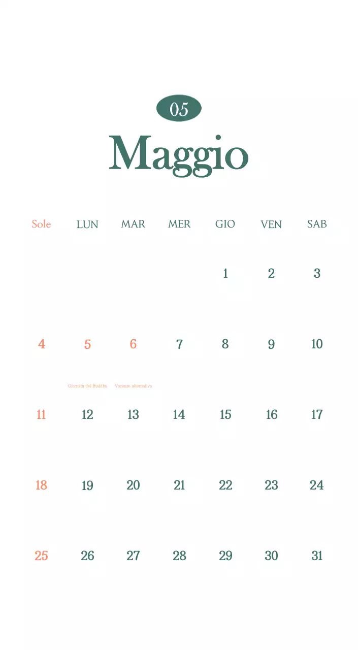 Un moderno calendario dei caffè con i consigli per la bevanda del mese