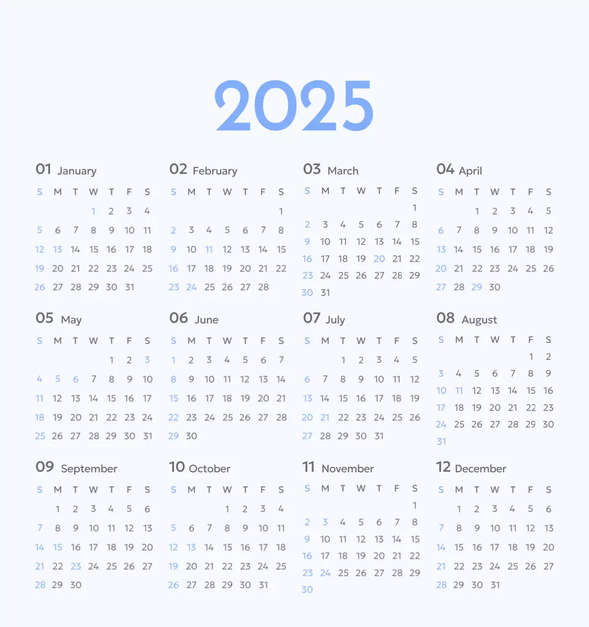 青色が映えるフォトゴールトラッカーカレンダー