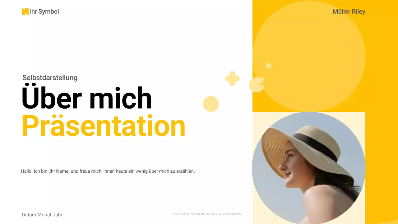 gelbes Basis-Layout für die Selbstdarstellung