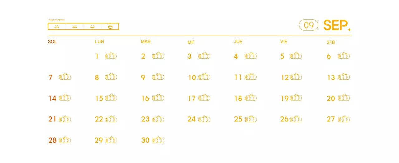 Calendario promocional de yoga minimalista naranja