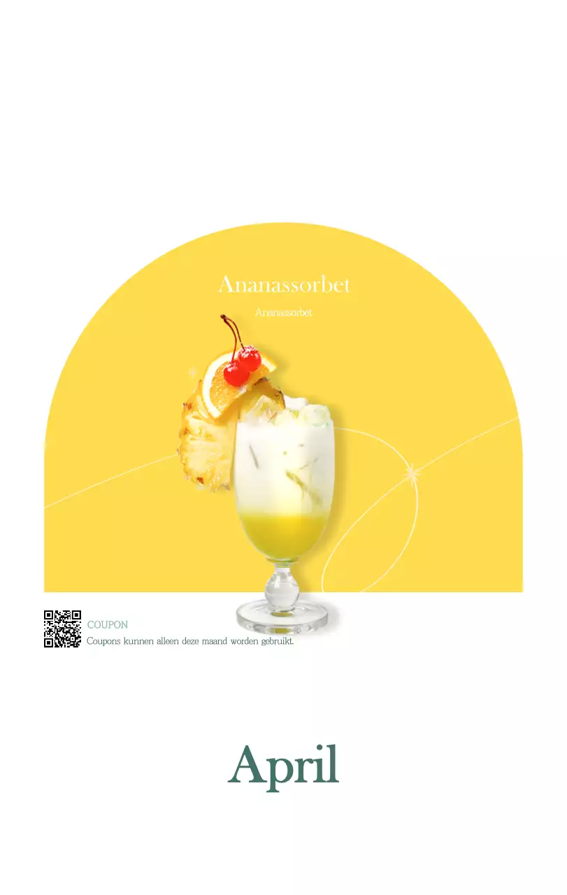 Een moderne cafékalender met aanbevelingen voor de drank van de maand