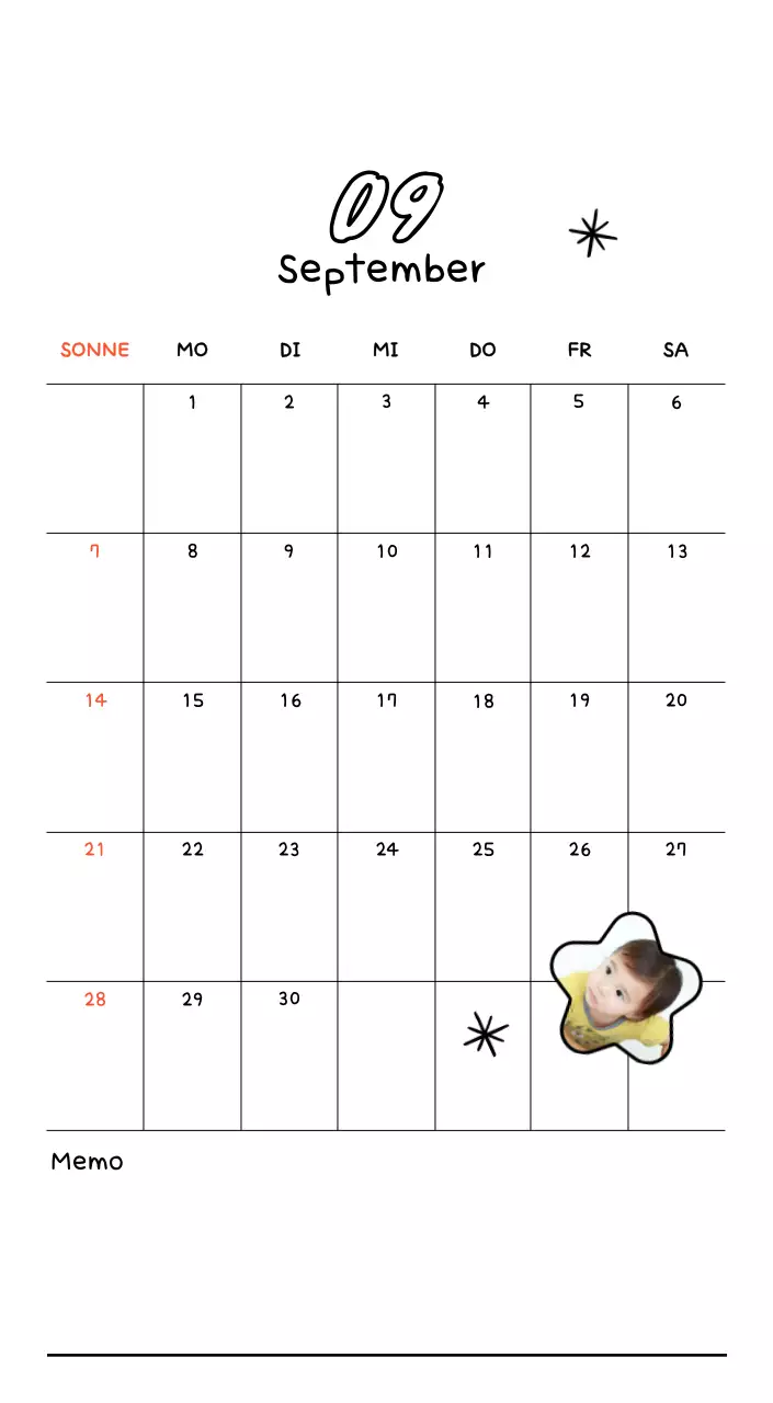Niedlicher Fotokalender
