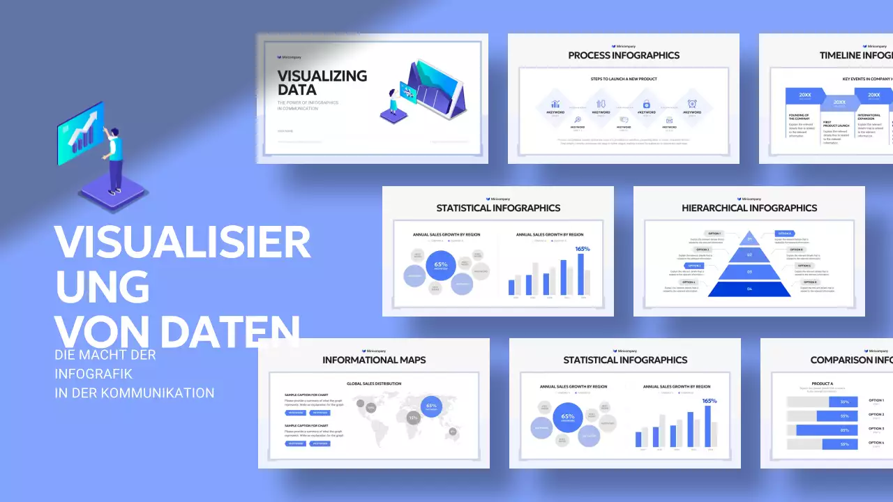 blaue moderne Infografik Bericht